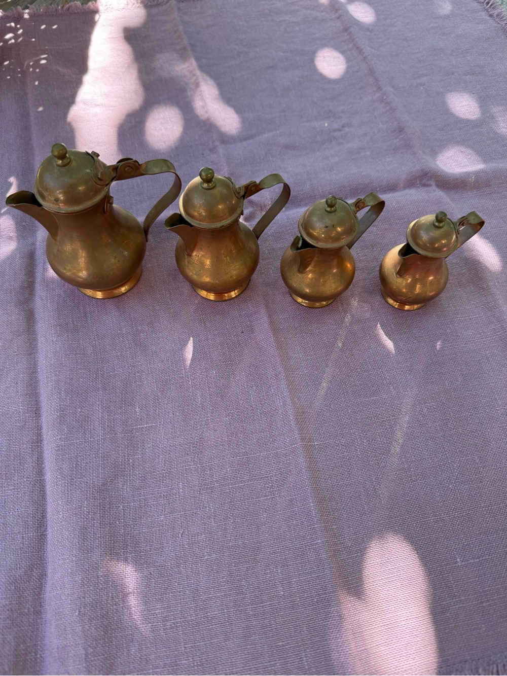 Vintage Copper Mini Teapot Accent Set - 4-Piece Decorative Collection